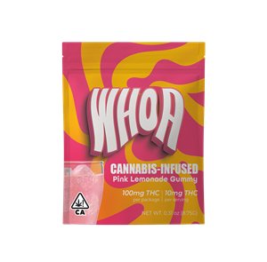 WHOA Edibles Gummy 100mg Indica Pink Lemonade / Strawberry Lemonade (25ct)
