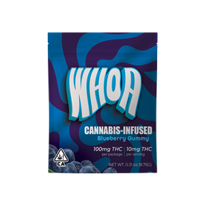 WHOA Edibles Gummy 100mg Indica Sour Blue Raspberry (25ct)